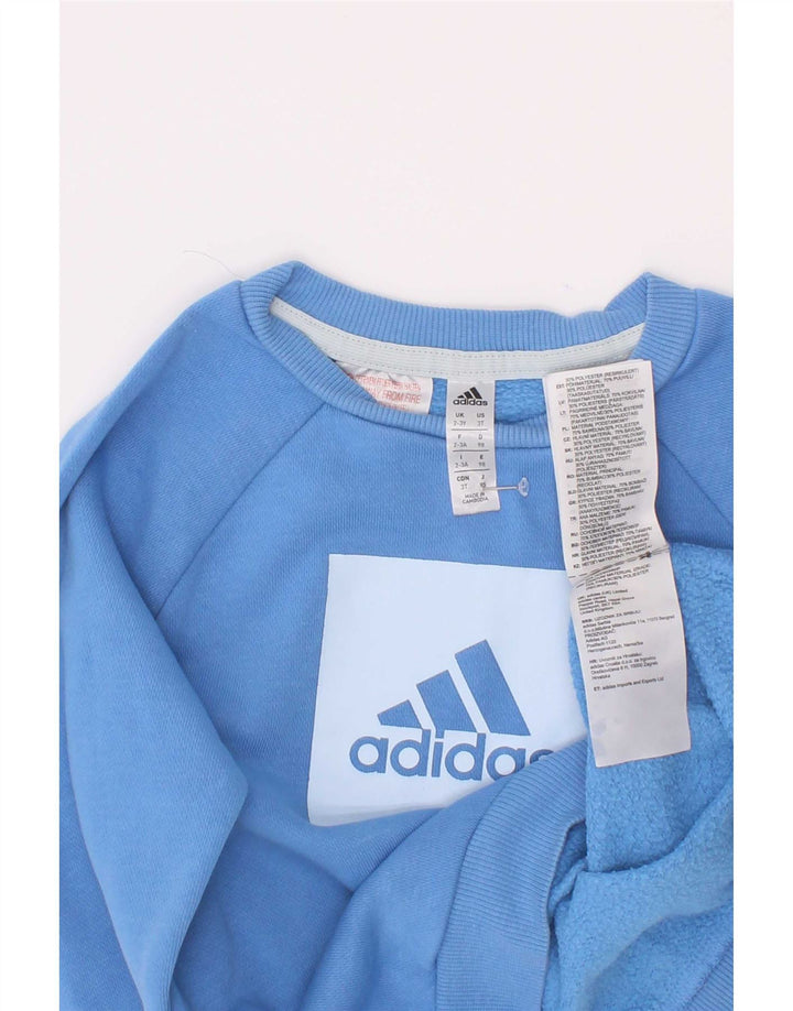 Γραφικό Φούτερ Adidas Boys Jumper 2-3 ετών Μπλε βαμβακερό