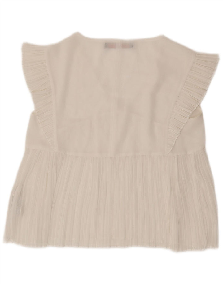 Zara Γυναικεία μπλούζα Trafaluc Top UK 10 Small White Polyester