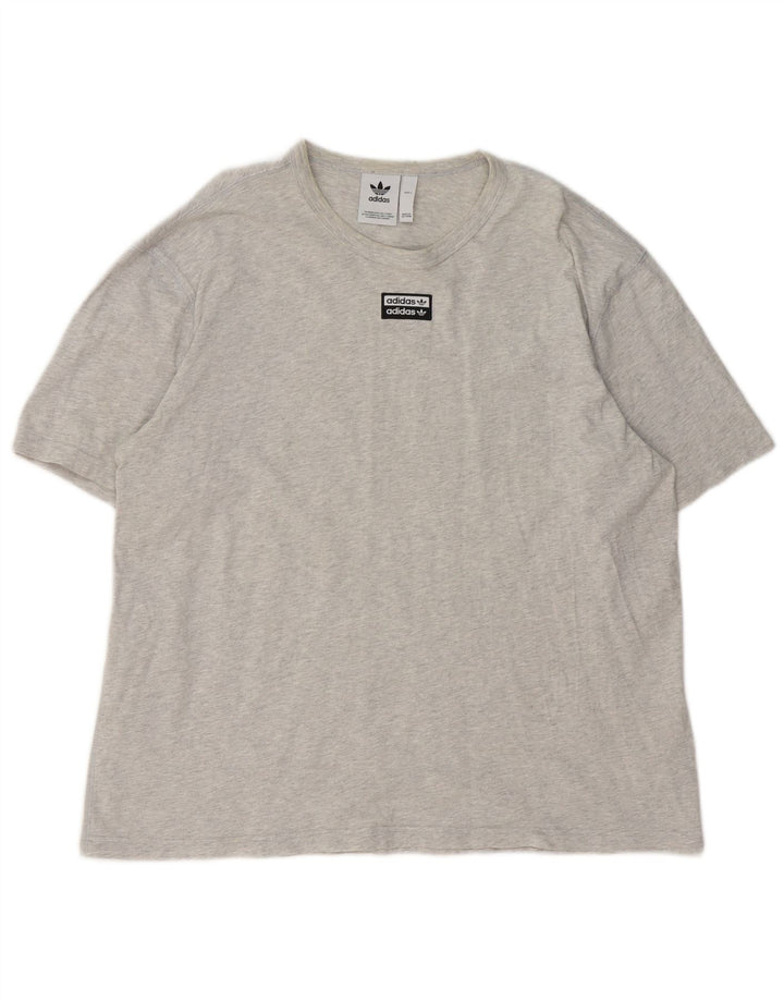 Ανδρικό T-Shirt Adidas Top Μεγάλο γκρι βαμβακερό