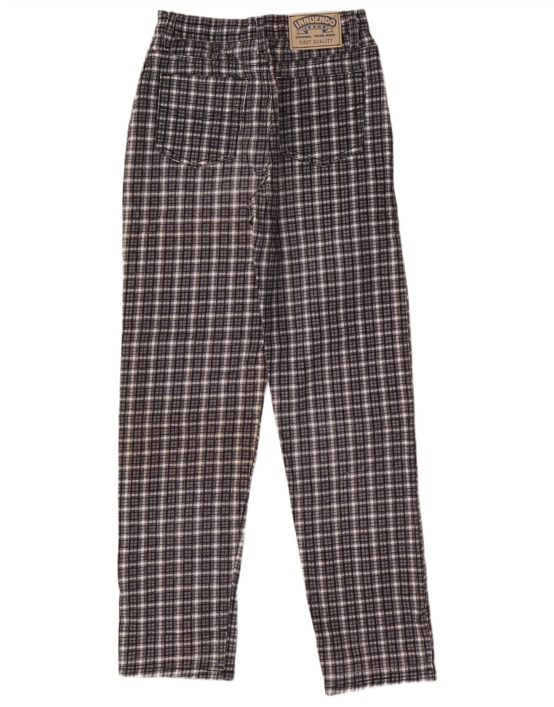 VINTAGE Boys Straight Casual Παντελόνι 12-13 ετών W24 L28 Grey Check