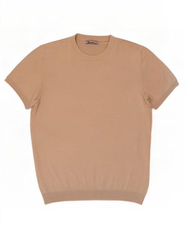 Zara Ανδρικό T-Shirt Top Small Beige