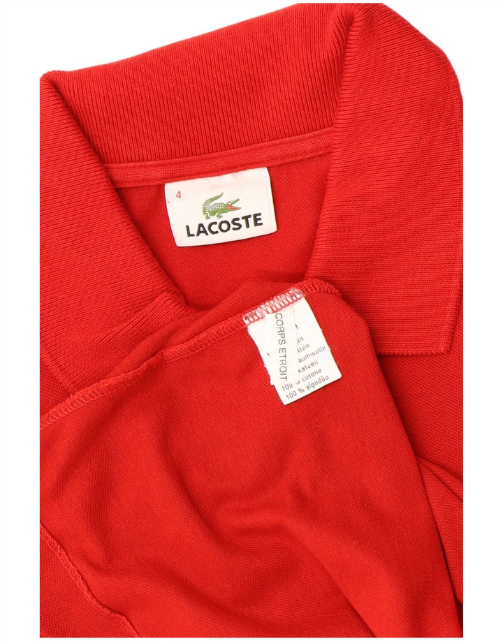 Ανδρικό πουκάμισο πόλο LACOSTE Νούμερο 4 Μεσαίο κόκκινο βαμβακερό