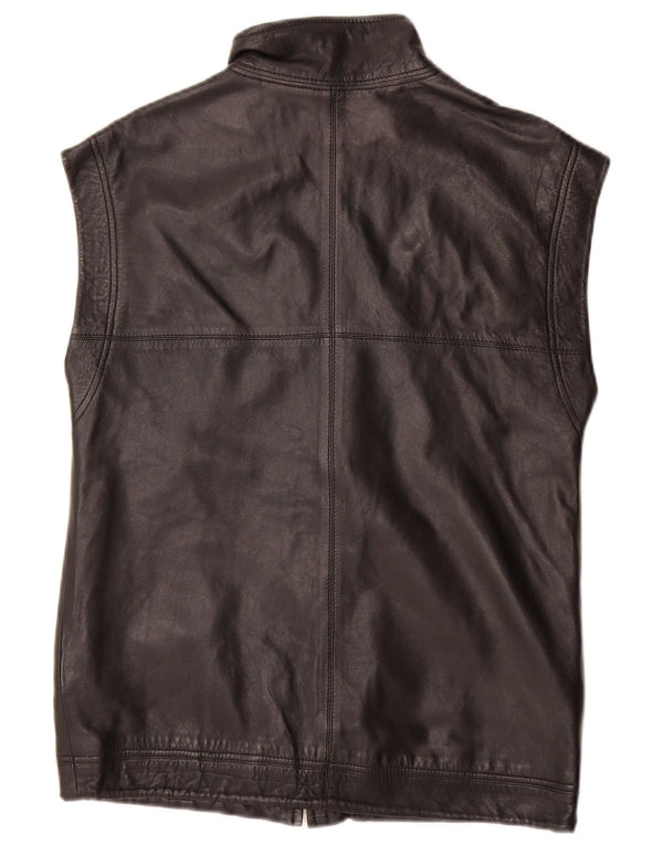 Vintage Ανδρικό Δερμάτινο Gilet UK 36 Small Black