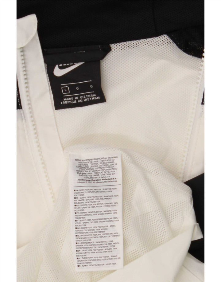 Ανδρική αθλητική φόρμα Nike με κουκούλα Μπουφάν με μεγάλο λευκό χρώμα από πολυεστέρα