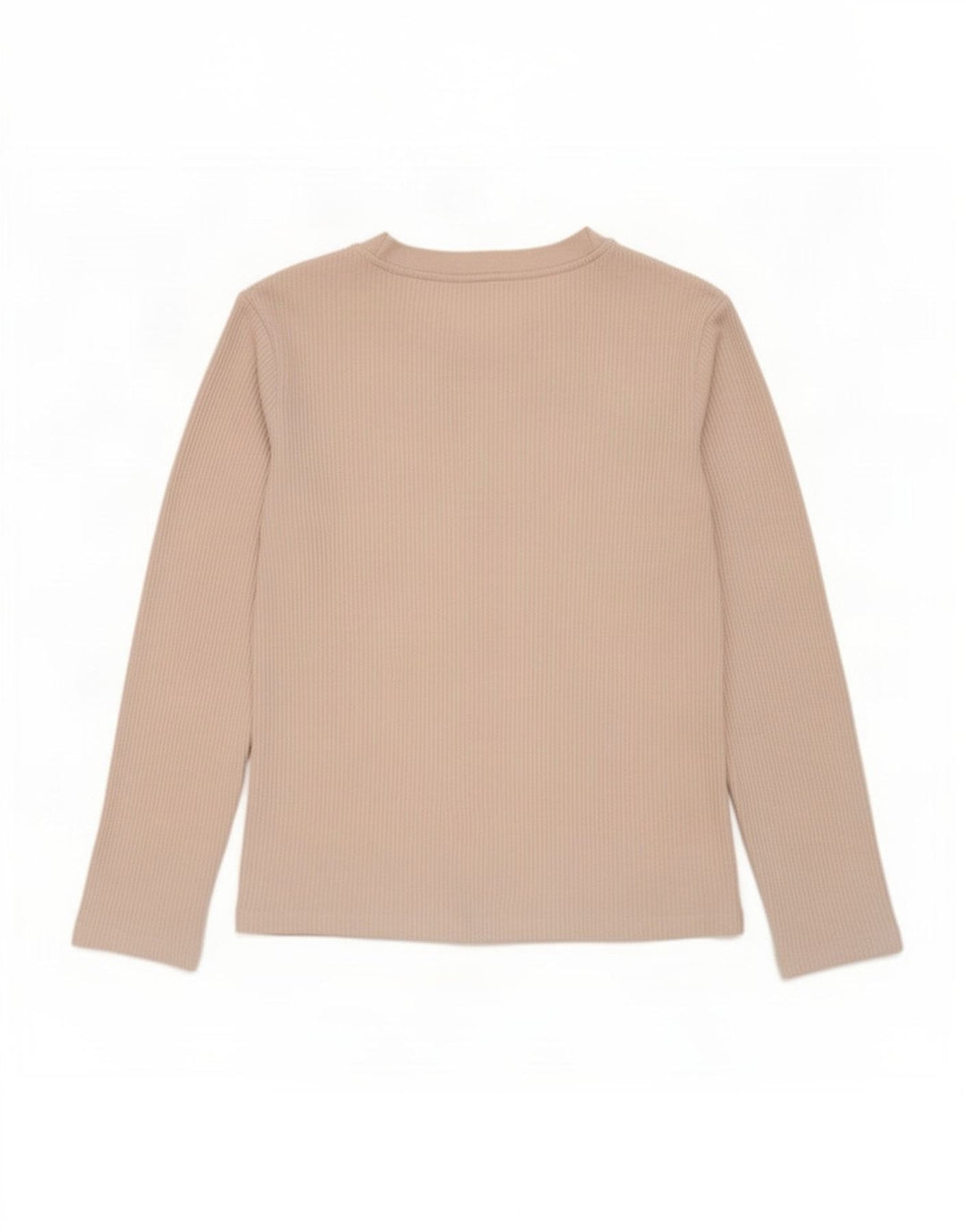 Zara Γυναικείο τοπ μακρυμάνικο UK 14 Medium Beige Πολυεστέρας