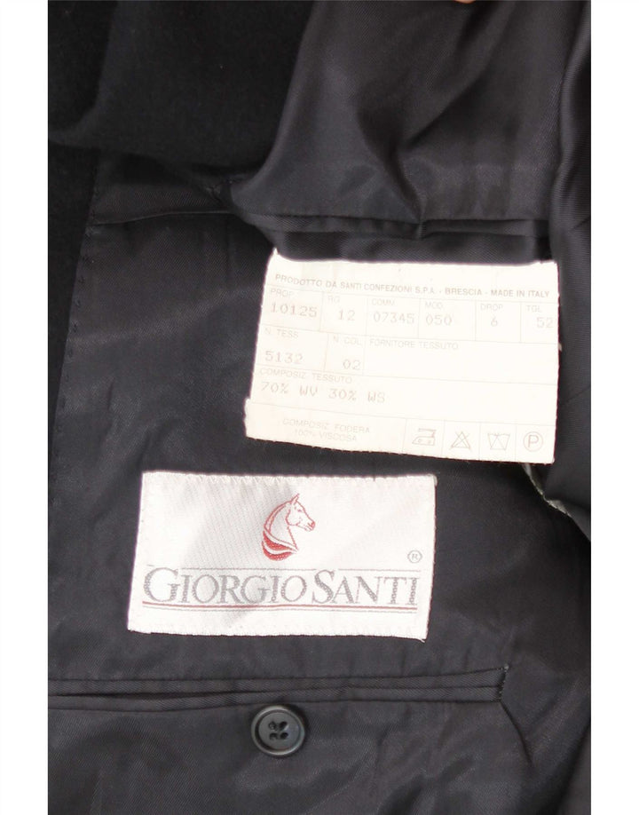 Giorgio Santi Ανδρικό σακάκι σακάκι 2 κουμπιών IT 52 XL μαύρο μαλλί