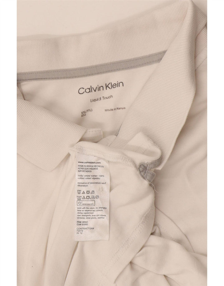 Calvin Klein Ανδρικό Πόλο Μπλουζάκι 2XL Λευκό βαμβακερό