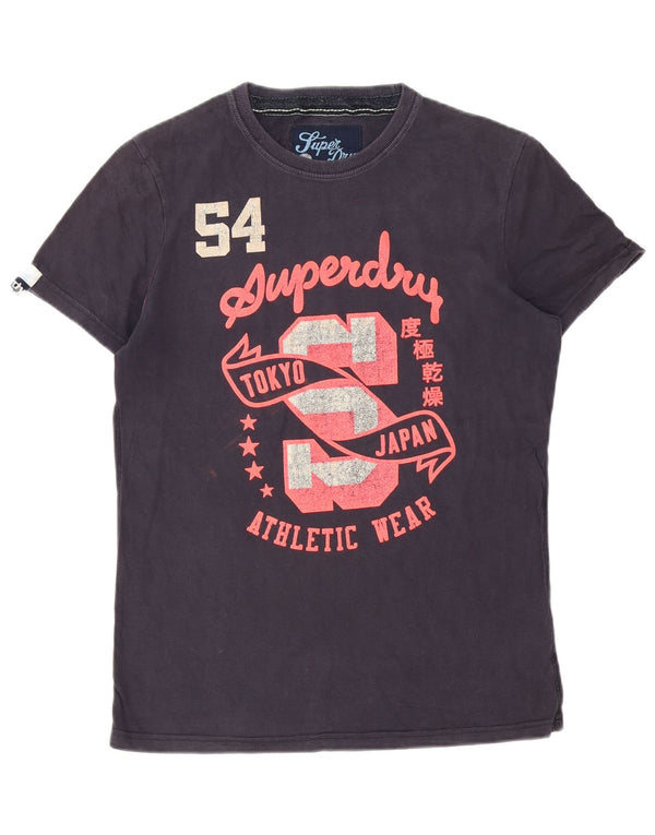 Superdry Γυναικείο T-Shirt Top UK 14 Medium Navy Blue από βαμβάκι
