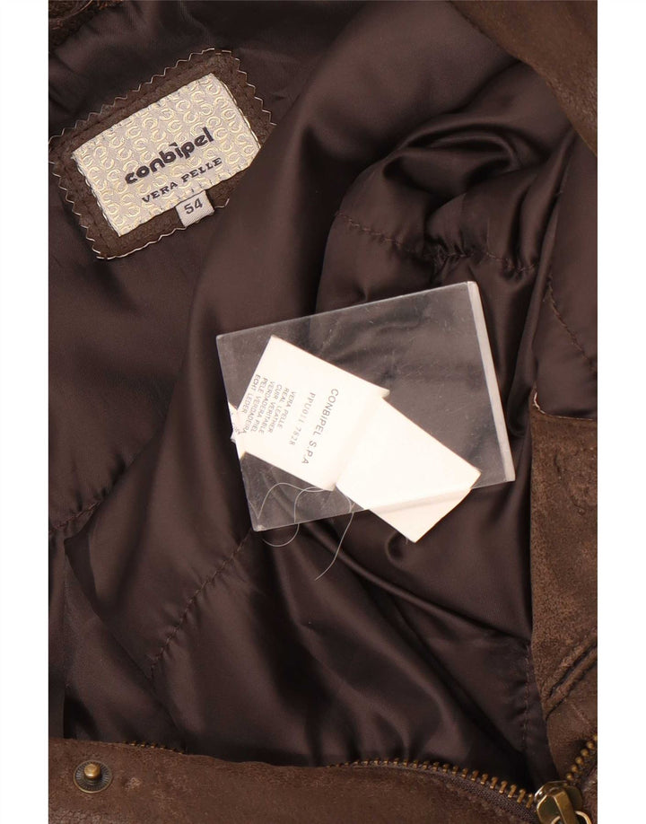 Ανδρικό μπουφάν Conbipel Bomber Suede IT 54 XL Δερμάτινο καφέ