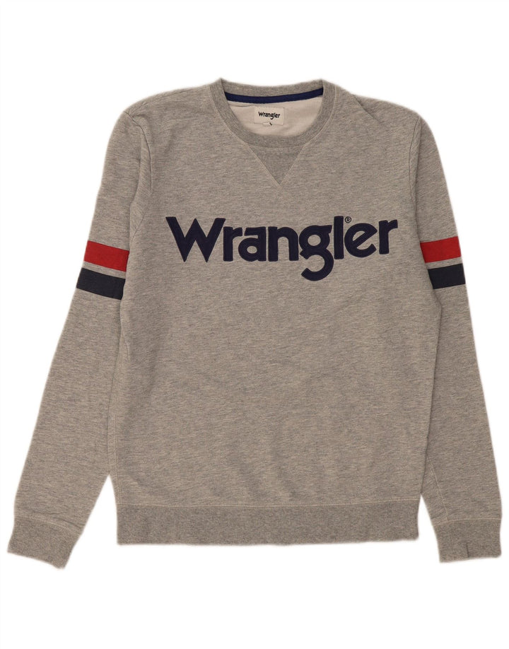 Ανδρικό γραφικό φούτερ Wrangler Jumper Small Grey Colourblock Βαμβακερό