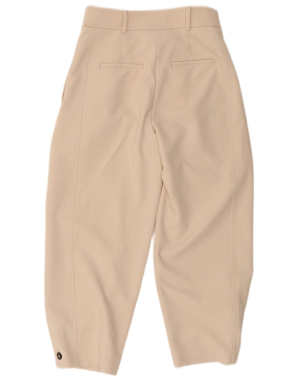 Zara Γυναικείο Ψηλόμεσο Παντελόνι Cropped Medium W28 L25 Beige