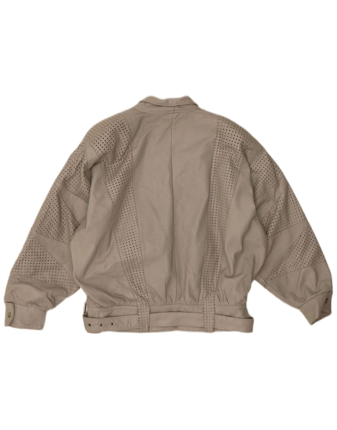 GABRIELLA BENELLI Γυναικείο μπουφάν υπερμεγέθη EU 36 Small Grey Leather