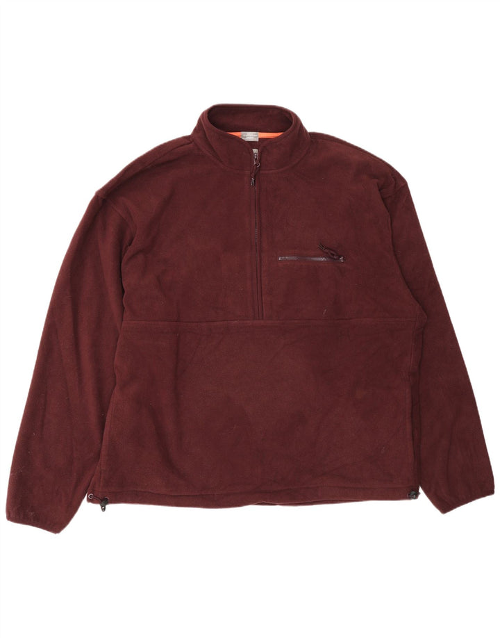 Gap Ανδρικό φερμουάρ Fleece Jumper Μεγάλο Βουργουνδί Πολυεστέρας