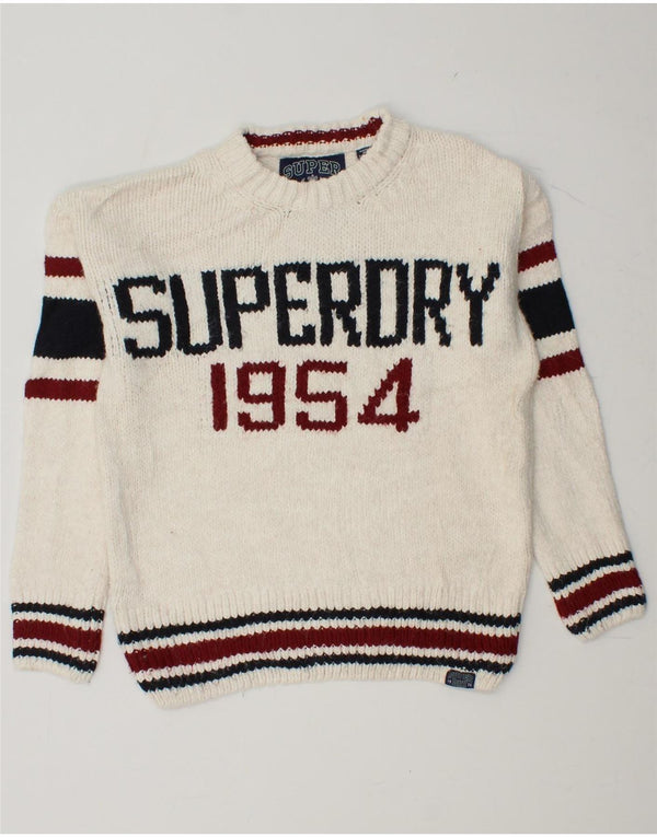 Γυναικείο πουλόβερ SUPERDRY Crew Neck Jumper UK 6 XS White Colourblock