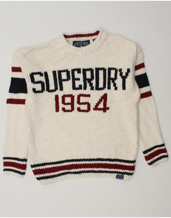 Γυναικείο πουλόβερ SUPERDRY Crew Neck Jumper UK 6 XS White Colourblock