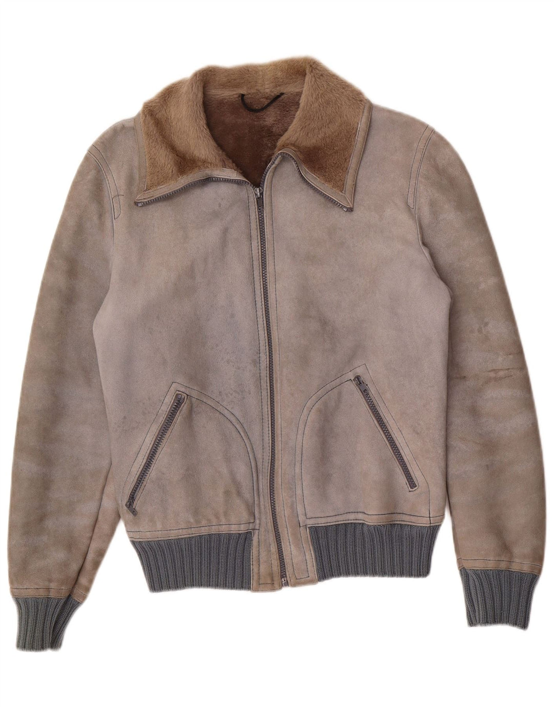 Ανδρικό Shearling Jacket VINTAGE IT 48 Medium Grey Shearling