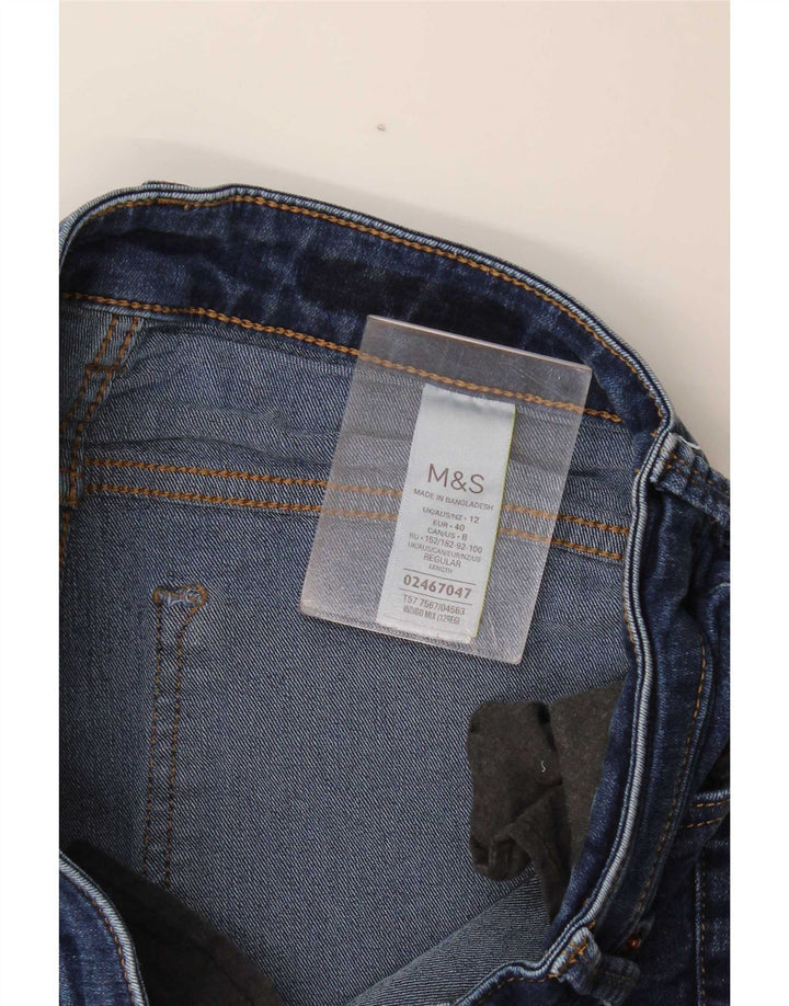 Marks & Spencer Γυναικεία ροζ μποτάκια τζιν UK 12 Medium W32 L29 Blue Cotton