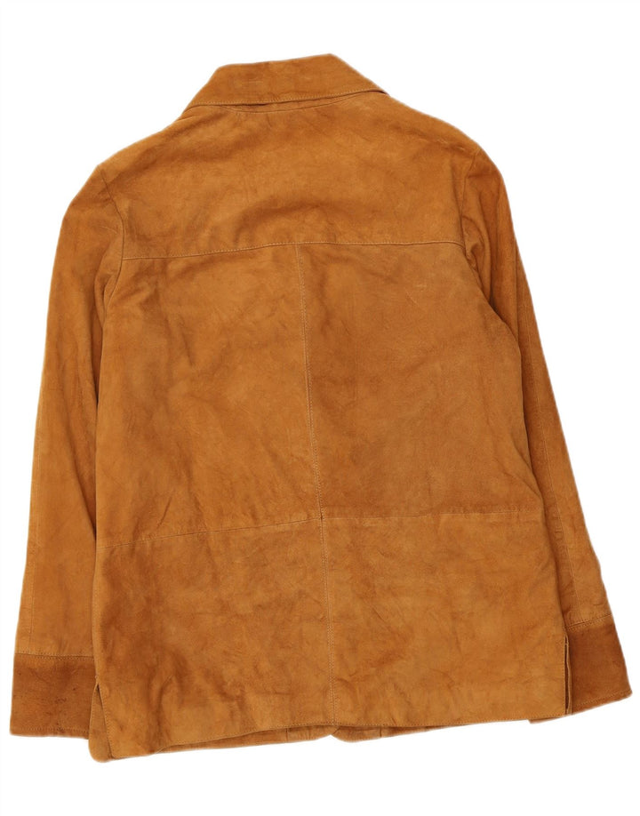 Vintage Γυναικείο Suede Jacket UK 14 Large Brown Δερμάτινο