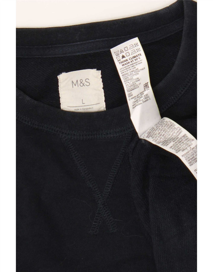 Ανδρική φούτερ Marks & Spencer Jumper Large Navy Blue Cotton
