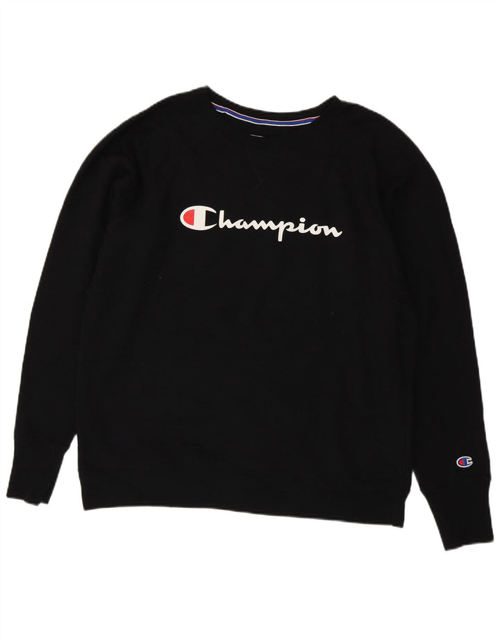 CHAMPION Γυναικείο Γραφικό Φούτερ Jumper UK 18 XL Μαύρο Πολυεστέρας