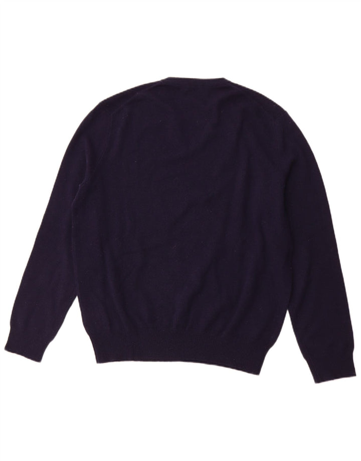 POLO RALPH LAUREN Ανδρικό πουλόβερ με λαιμόκοψη με λαιμόκοψη μεσαίου μήκους μπλε ναυτικό μαλλί Merino