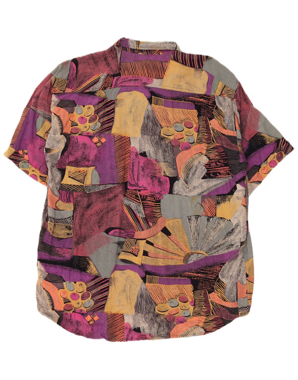 Vintage Ανδρικό πουκάμισο Loose Fit Medium πολύχρωμο Colourblock Retro