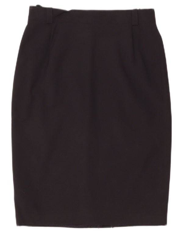 Vintage Γυναικεία Pencil Φούστα UK 12 Medium W28 Navy Blue Wool