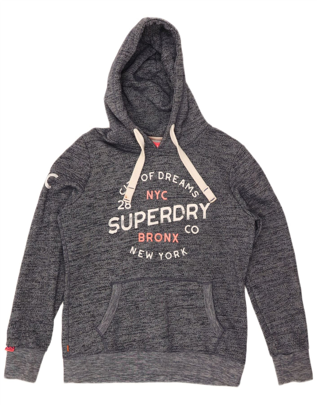 SUPERDRY Γυναικείο Μπρονξ με γραφικά κουκούλα UK 16 Large Grey Flecked