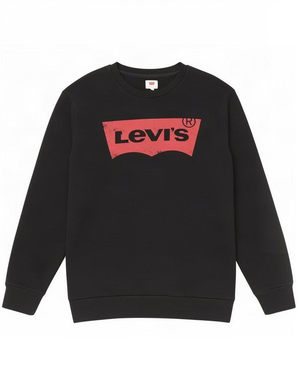 Levi's Mens Graphic Sweatshirt Jumper Large Black Cotton