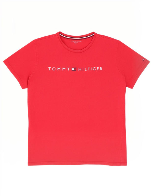 Ανδρικό γραφικό T-Shirt Tommy Hilfiger Top XL Red