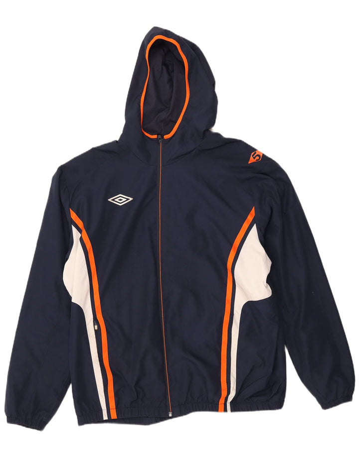 Ανδρικό μπουφάν βροχής με κουκούλα Umbro UK 44 2XL Navy Blue Colorblock Πολυεστέρας