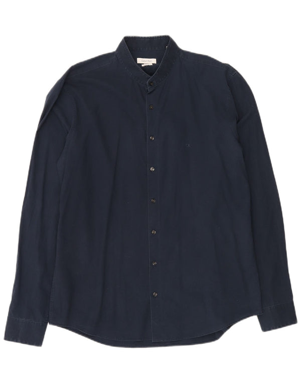 CALVIN KLEIN Ανδρικό πουκάμισο Slim Fit Μέγεθος 42 16 1/2 Large Navy Blue Cotton