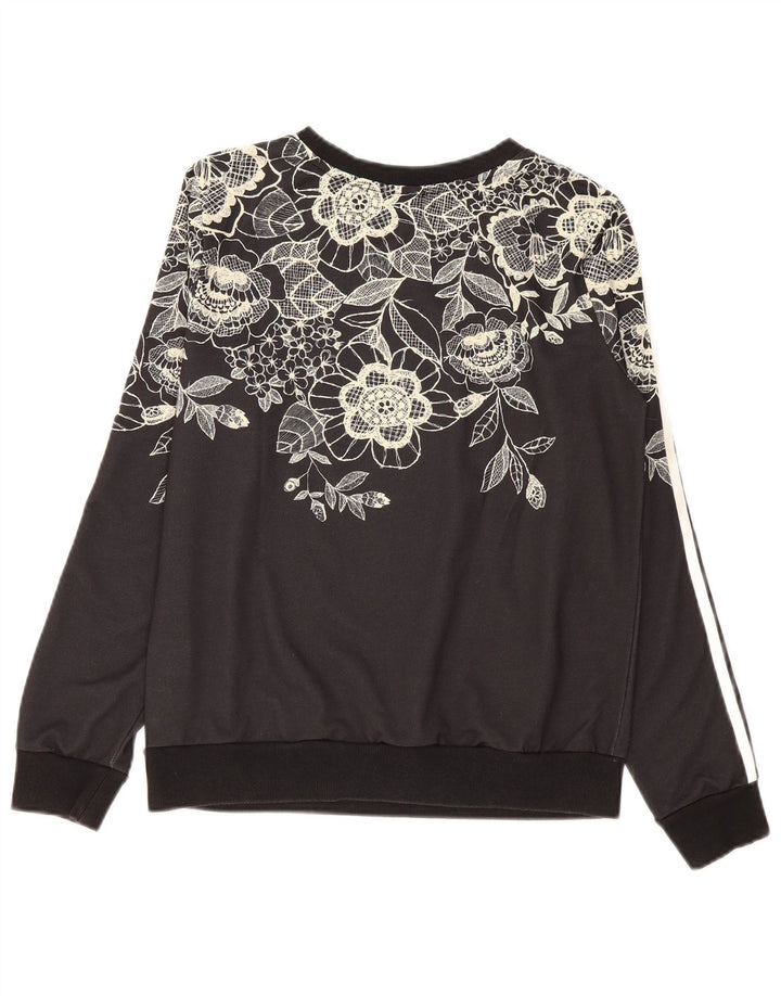 Γυναικεία φούτερ Adidas Jumper UK 12 Medium Black Floral Polyester