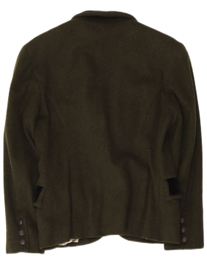 Vintage γυναικείο σακάκι 1 κουμπιού σακάκι UK 14 Large Khaki Colourblock