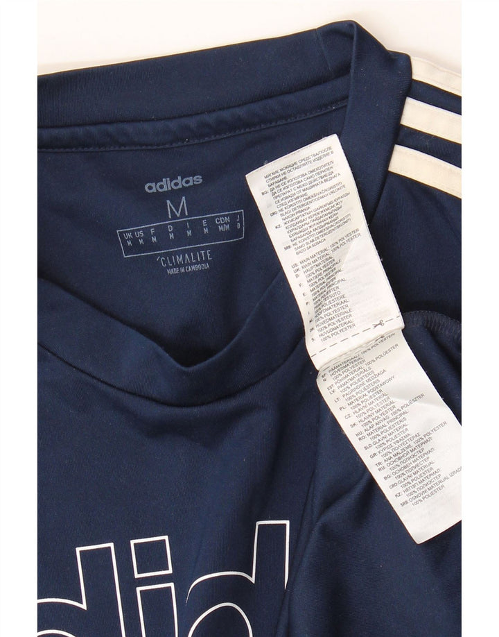 Ανδρικό γραφικό T-Shirt Adidas Top Medium Navy Blue Polyester
