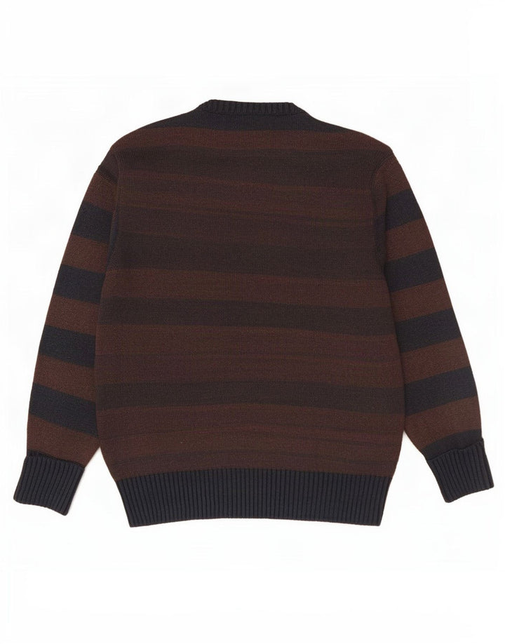 Ανδρικό πουλόβερ Marlboro Classics Crew Neck Jumper UK 14 Μεσαίο καφέ ριγέ
