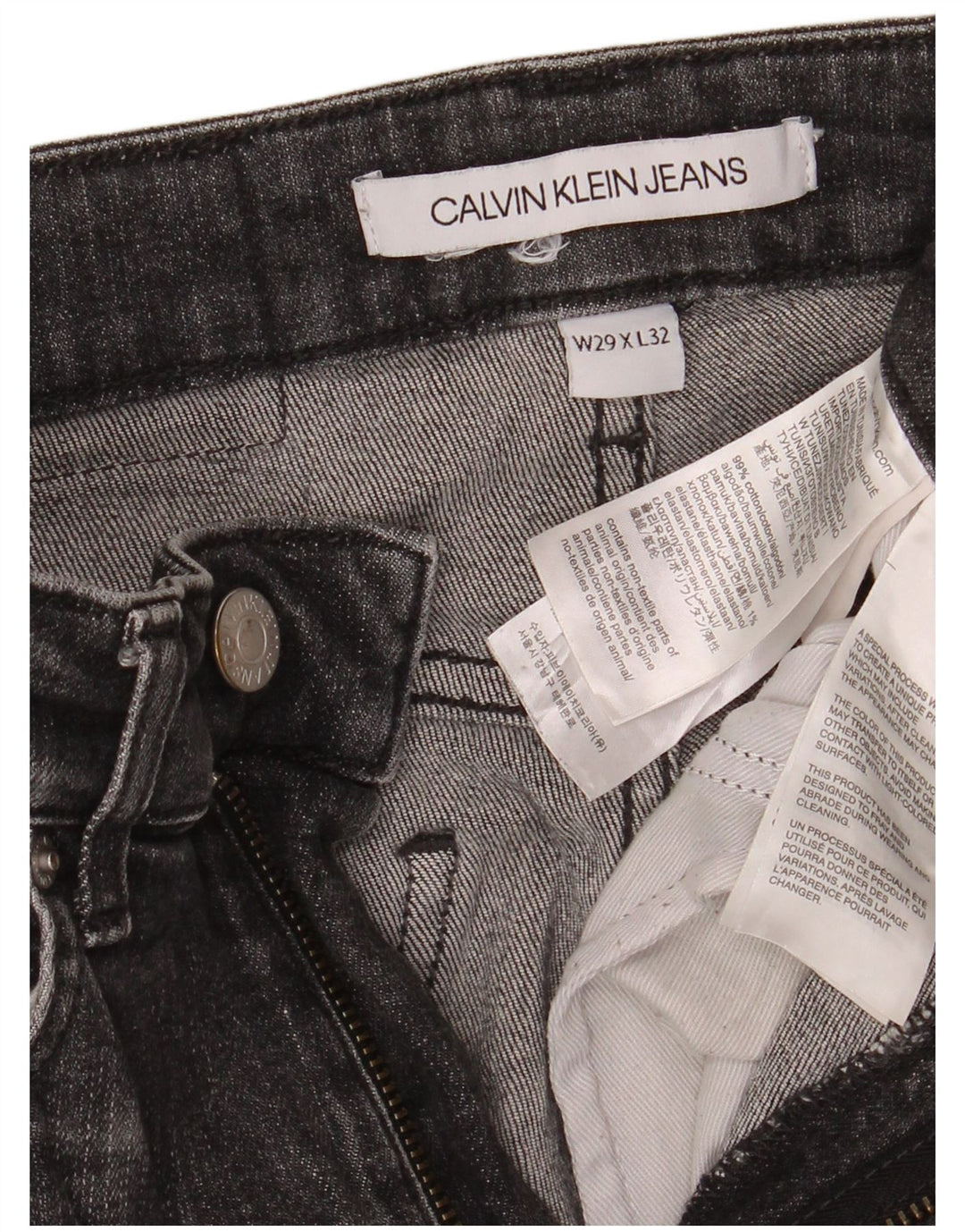 Calvin Klein Ανδρικό στενό τζιν W29 L32 Μαύρο βαμβακερό