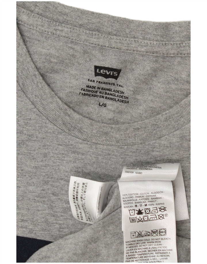 Ανδρικό γραφικό T-Shirt Levi's Top Large Grey Flecked Cotton