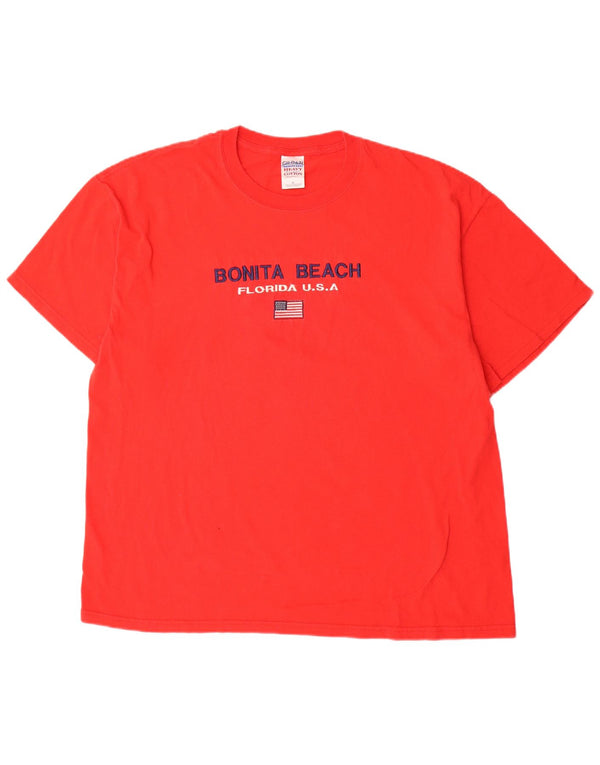 Vintage Ανδρικό γραφικό T-Shirt Top XL Red Cotton