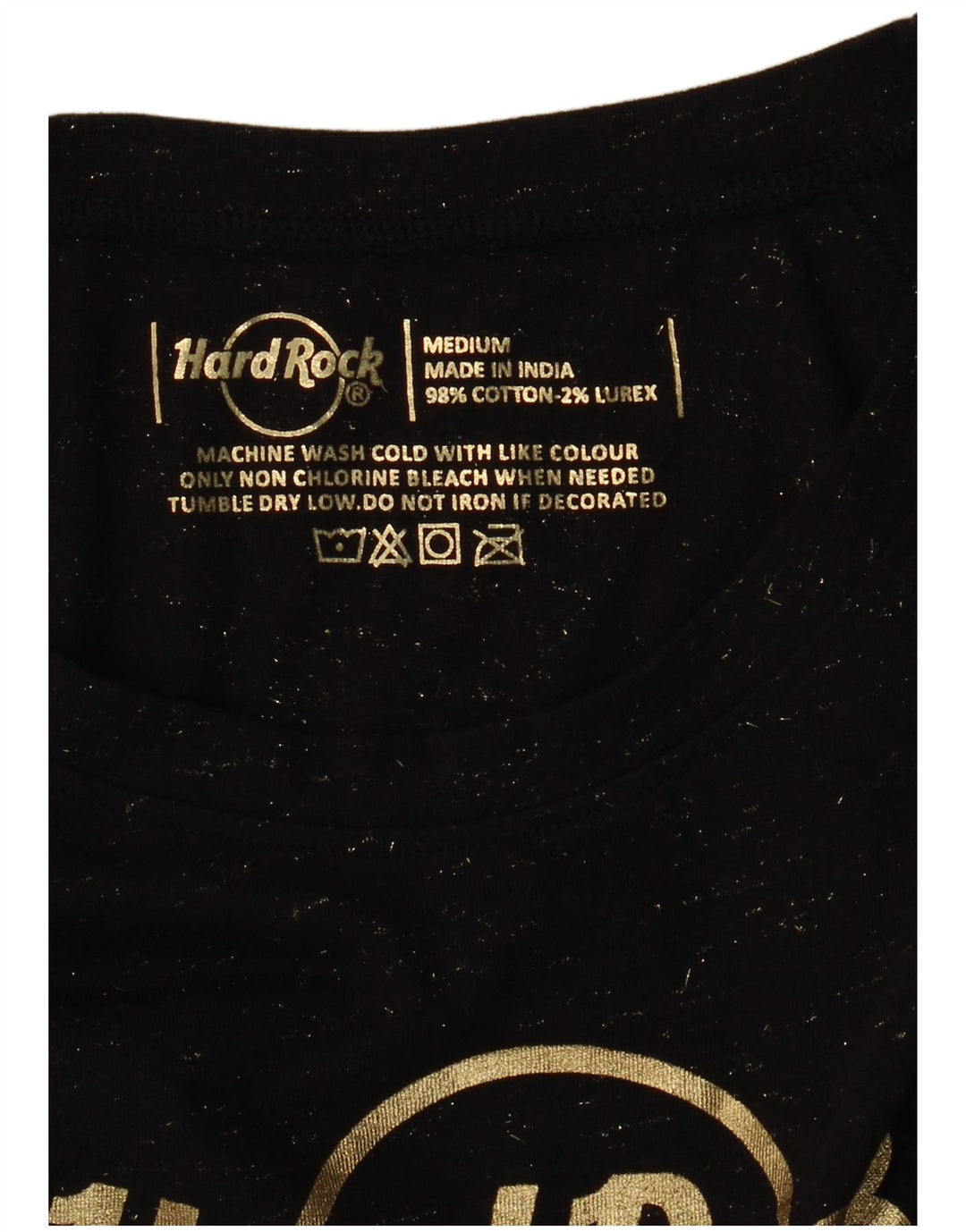 HARD ROCK CAFE Γυναικείο μπλουζάκι γραφικών Panama Top UK 12 Medium Black