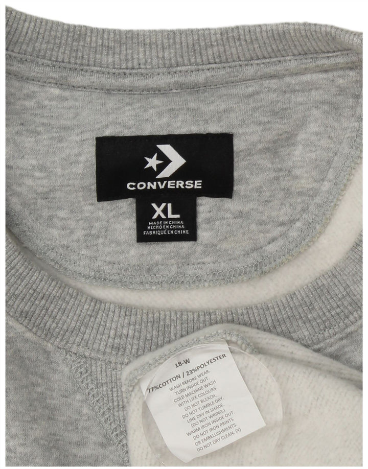 Ανδρικό γραφικό φούτερ CONVERSE Jumper XL Γκρι Colourblock Βαμβακερό