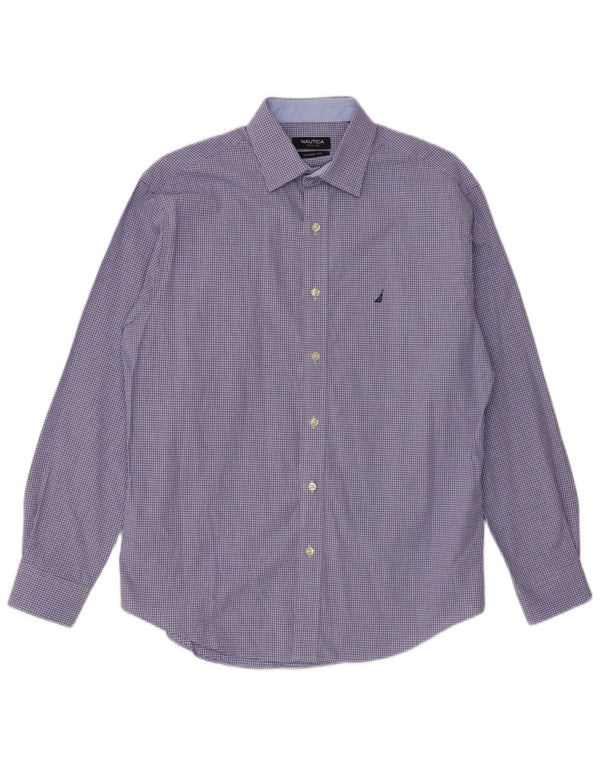 NAUTICA Ανδρικό πουκάμισο Classic Fit Μέγεθος 15 Medium Blue Check Cotton