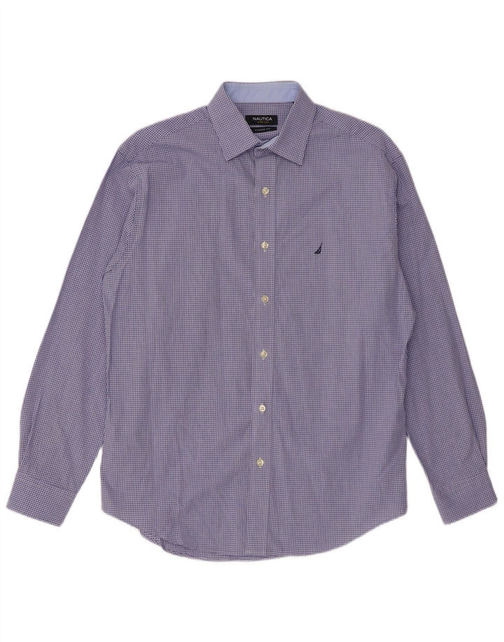 NAUTICA Ανδρικό πουκάμισο Classic Fit Μέγεθος 15 Medium Blue Check Cotton