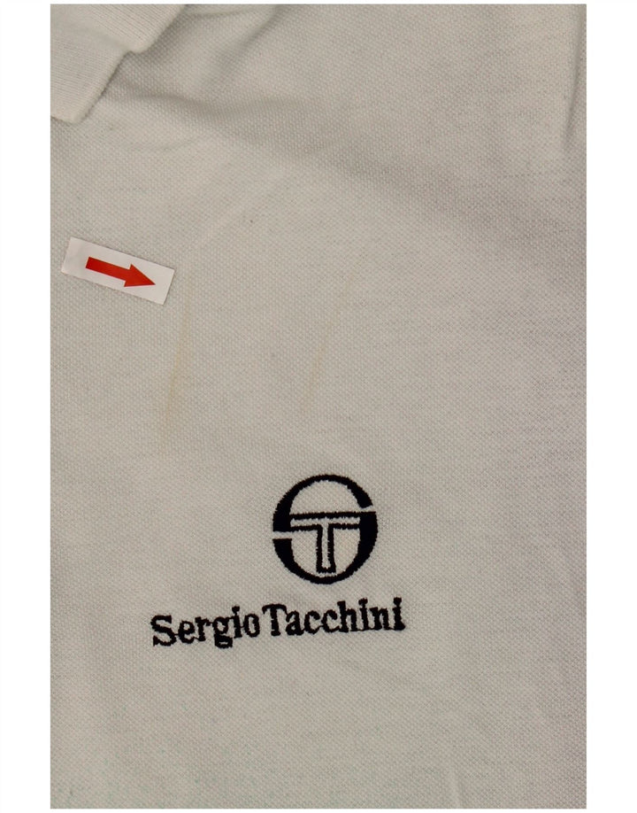 SERGIO TACCHINI Ανδρικό πουκάμισο πόλο μεσαίο λευκό βαμβακερό