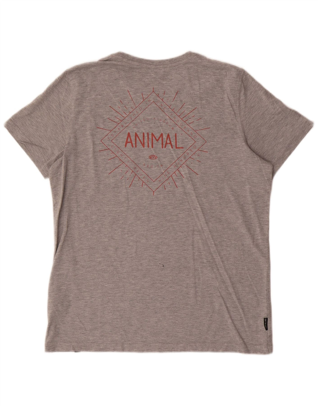 Ανδρικό Animal Graphic T-Shirt Top Μεσαίο γκρι βαμβακερό