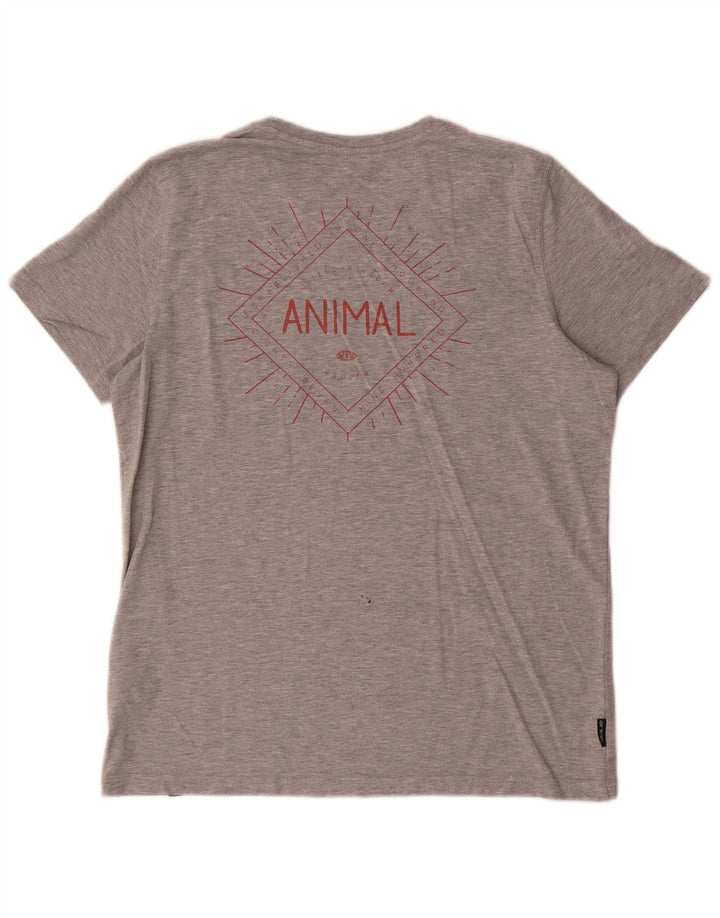 Ανδρικό Animal Graphic T-Shirt Top Μεσαίο γκρι βαμβακερό