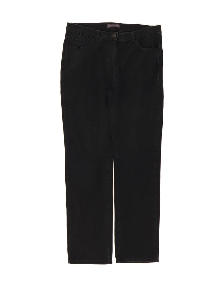 MARKS & SPENCER Womens Casual Trousers UK 12 Medium W32 L30 Navy Blue Vintage Marks & Spencer and Second-Hand Marks & Spencer from Messina Hembry 