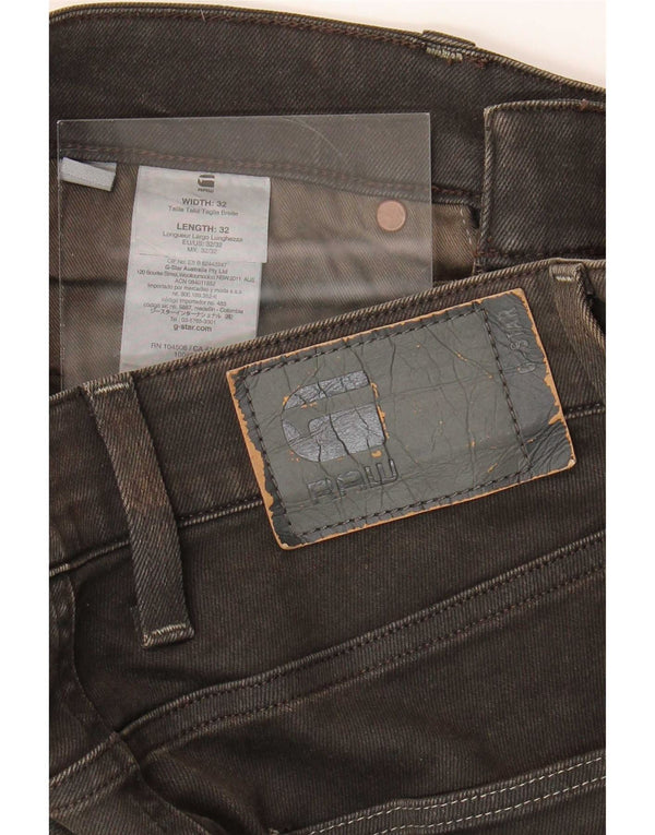 G-Star Mens Revend Super Slim Jeans W32 L32 Brown Cotton