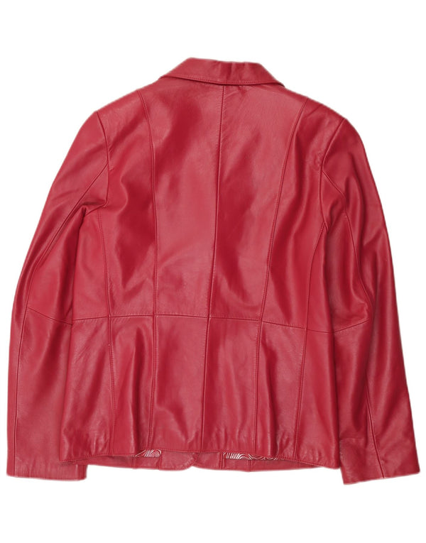 Vintage γυναικείο δερμάτινο μπλέιζερ 3 κουμπιών δερμάτινο μπουφάν EU 38 Medium Pink Leather