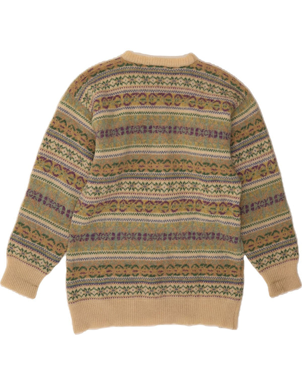 MICHAEL ROSS Ανδρικό πουλόβερ με λαιμόκοψη Small Green Fair Isle